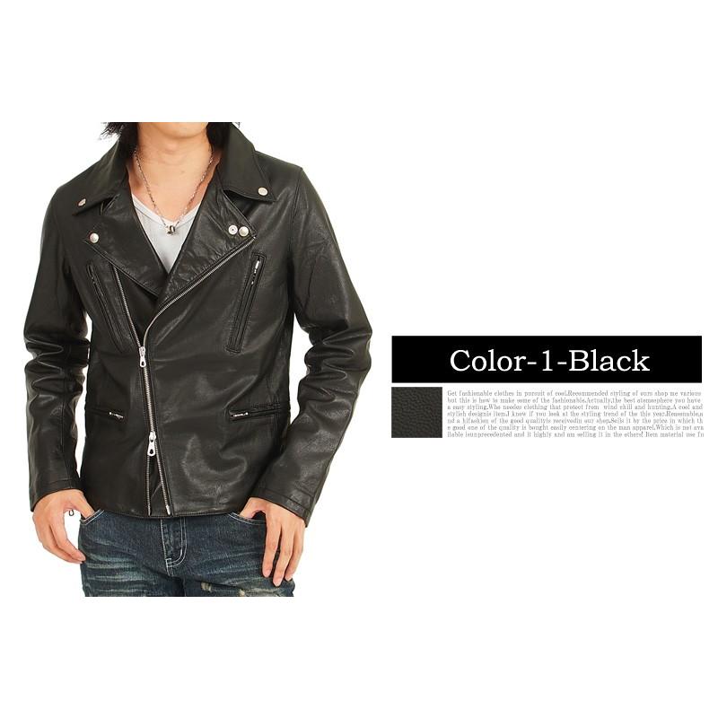 ダブルライダースジャケット 本革 リアルレザー ゴート 山羊革 メンズ