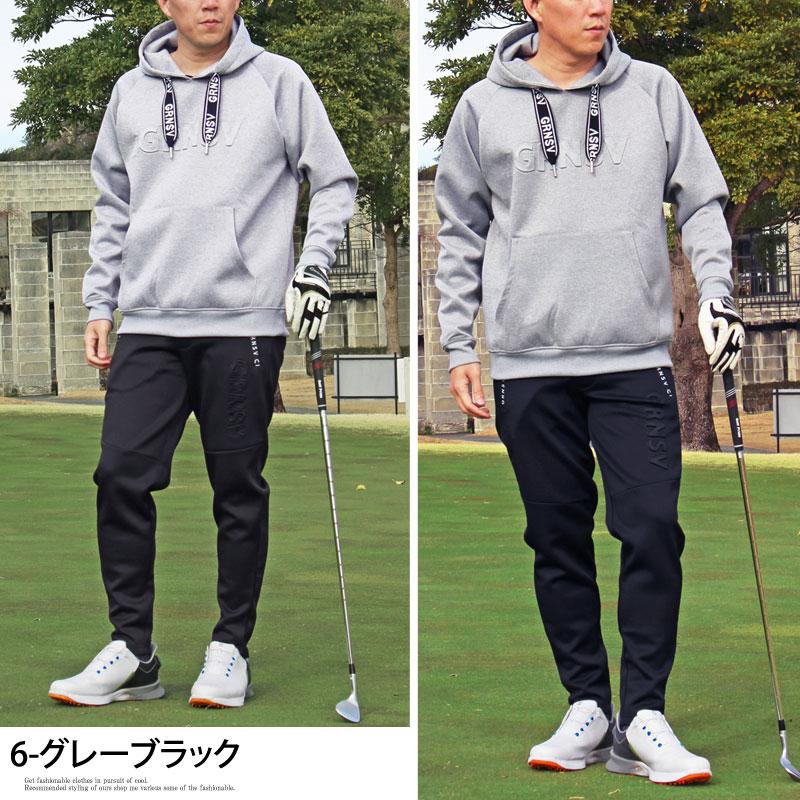 ゴルフウェア メンズ 上下セットアップ プルパーカー トレーナー