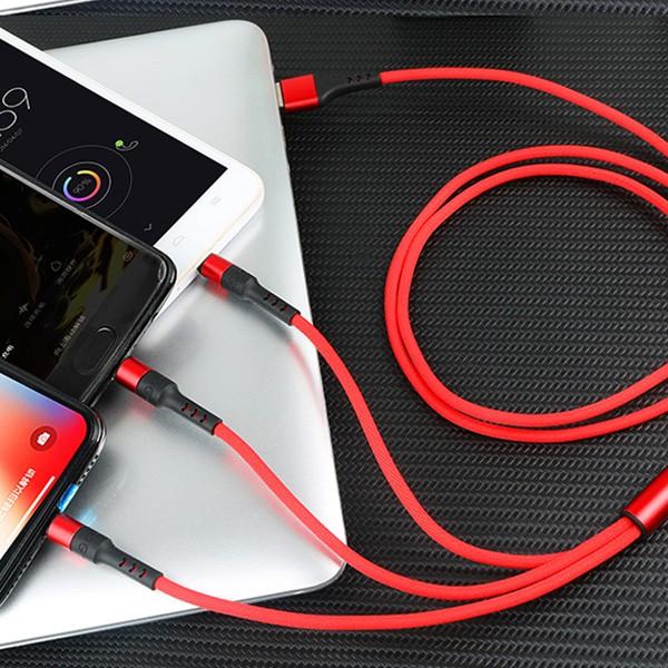 iPhone/Type-C/microUSB 3in1 急速 充電 ケーブル 1.2/2.2メートル