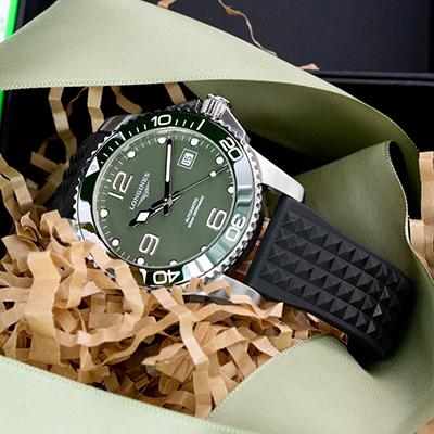 21mm MiLTAT 時計ベルト FKMラバー ブラック ワッフル ストレート