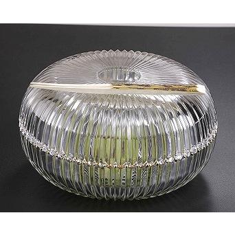 茶道具 菓子器 食籠（じきろ） 義山（ガラス） 菊花 : 佐藤大観堂