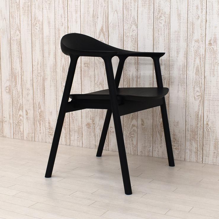 ダイニングチェア アームチェア 1脚入り 完成品 tom-ch-351bk ブラック