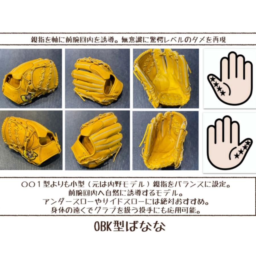 ごりら印の野球道具 店舗別注 硬式野球グラブ 投手用 OBK型 野球