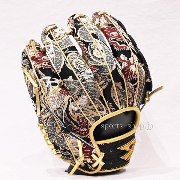 あすつく D-Quest いなせグラブ 西陣織 和柄 着物 ブラック 京都 西陣