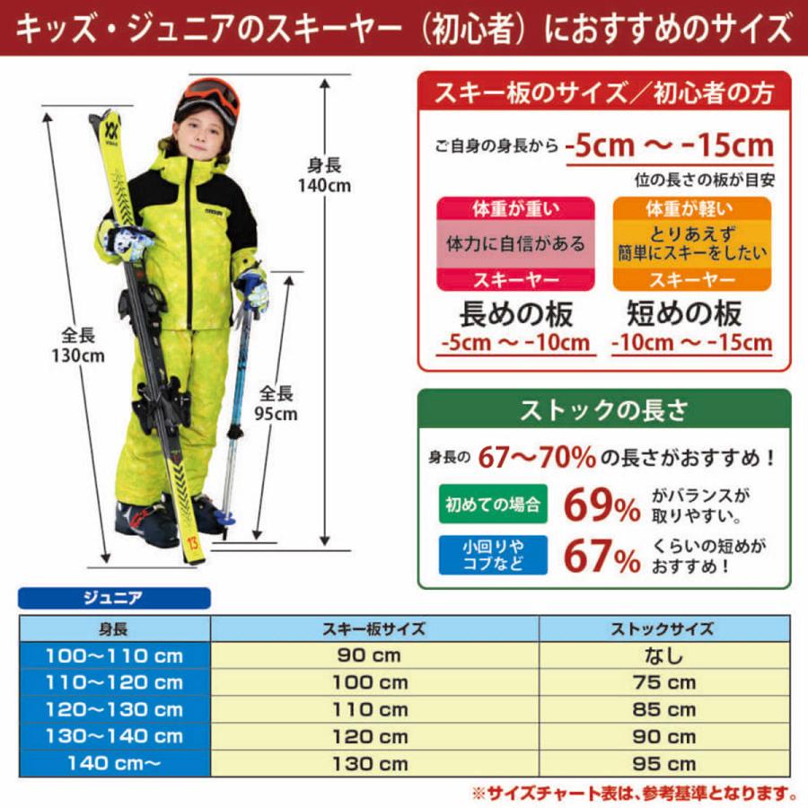 スキー板 スキーセット スキー4点セット ジュニア キッズ〔お買い得