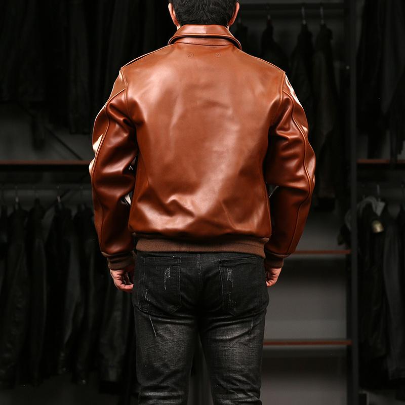 A2フライトジャケット 本革ジャケット 革ジャン オイルワックス加工 革