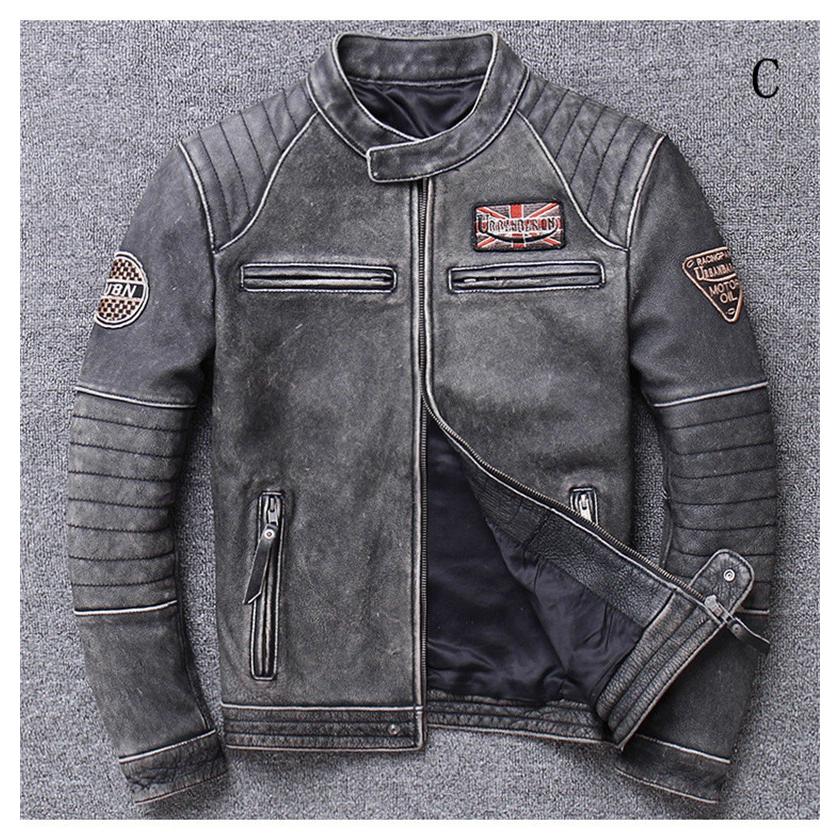本革ジャケット ライダースジャケット 本革 立ち襟 牛革 ヴィンテージ