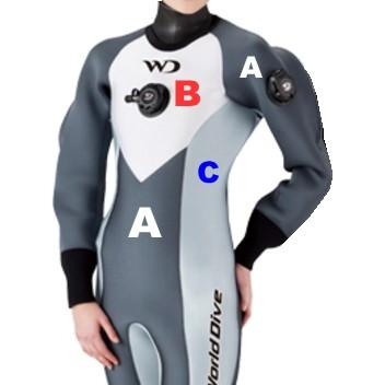 ワールドダイブ ドライスーツ ＊3.5mm／ZE19／WORLD DIVE(ワールド