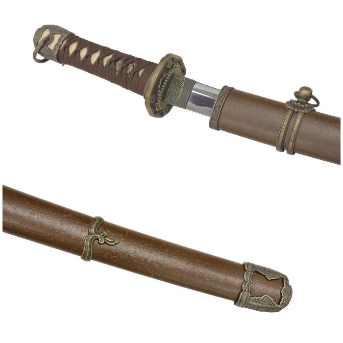 ☆尾形刀剣 軍刀 大日本帝国 陸軍 陸軍搭乗員軍刀 軍茶柄 軍茶木鞘 GN