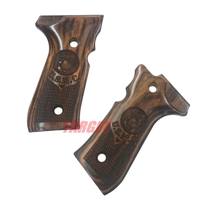 ☆アルタモント ベレッタ M92F用 木製グリップ チェッカー パネル