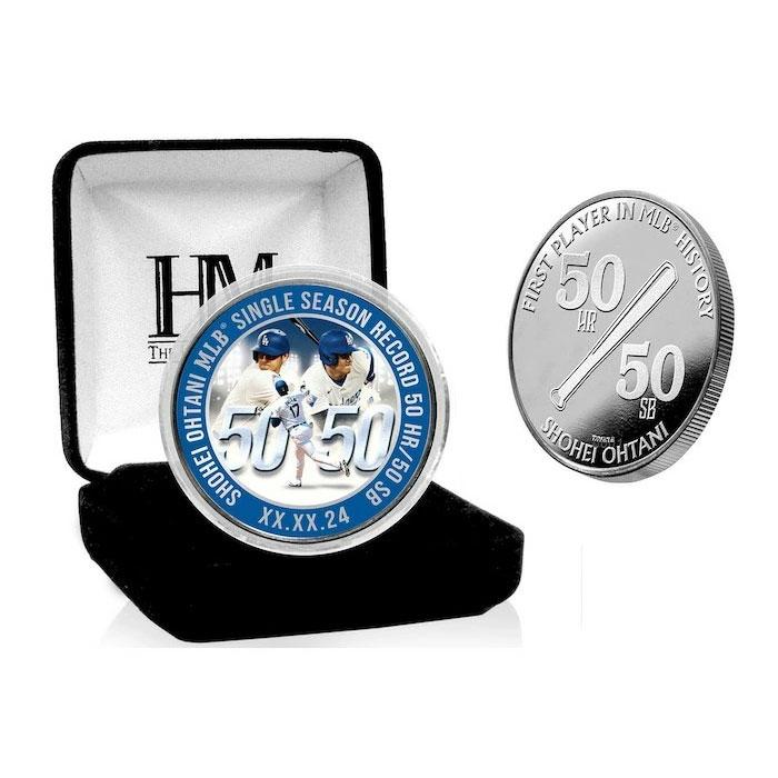 大谷翔平 50本塁打 50盗塁 50-50 達成記念品 シルバープレートコイン
