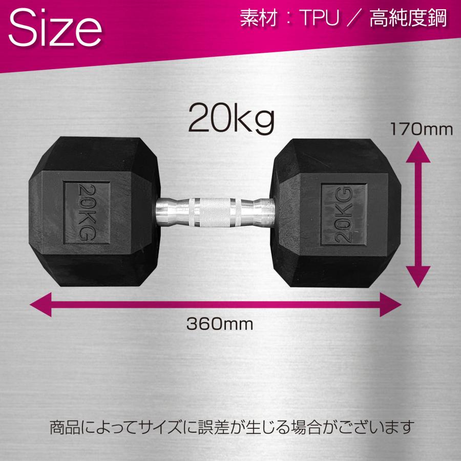 TOP FILM ダンベル 鉄アレイ 20kg 2個セット 40kg ヘックスダンベル
