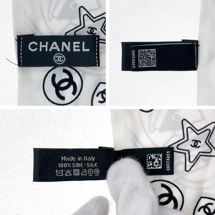 CHANEL（シャネル） リボンスカーフ 120cm シルク100% ブラック