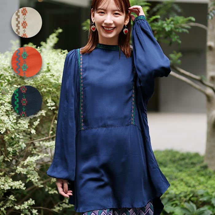 チチカカ（TITICACA） チュニック ブラウス トップス 秋冬 長袖 刺繍