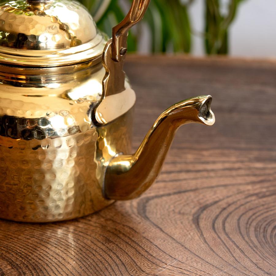 送料無料 やかん ティーポット チャイ 真鍮 インドの豪華絢爛 ブラス