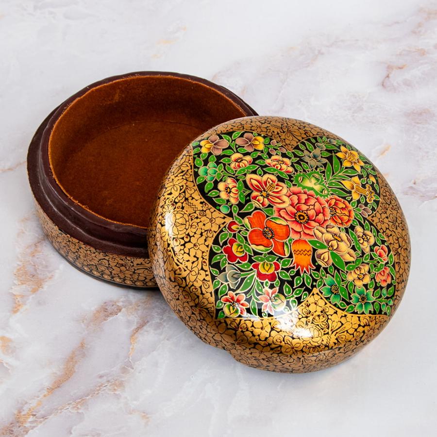 送料無料 ミニアチュール 細密画 小物入れ カシミール (超高精細・一点