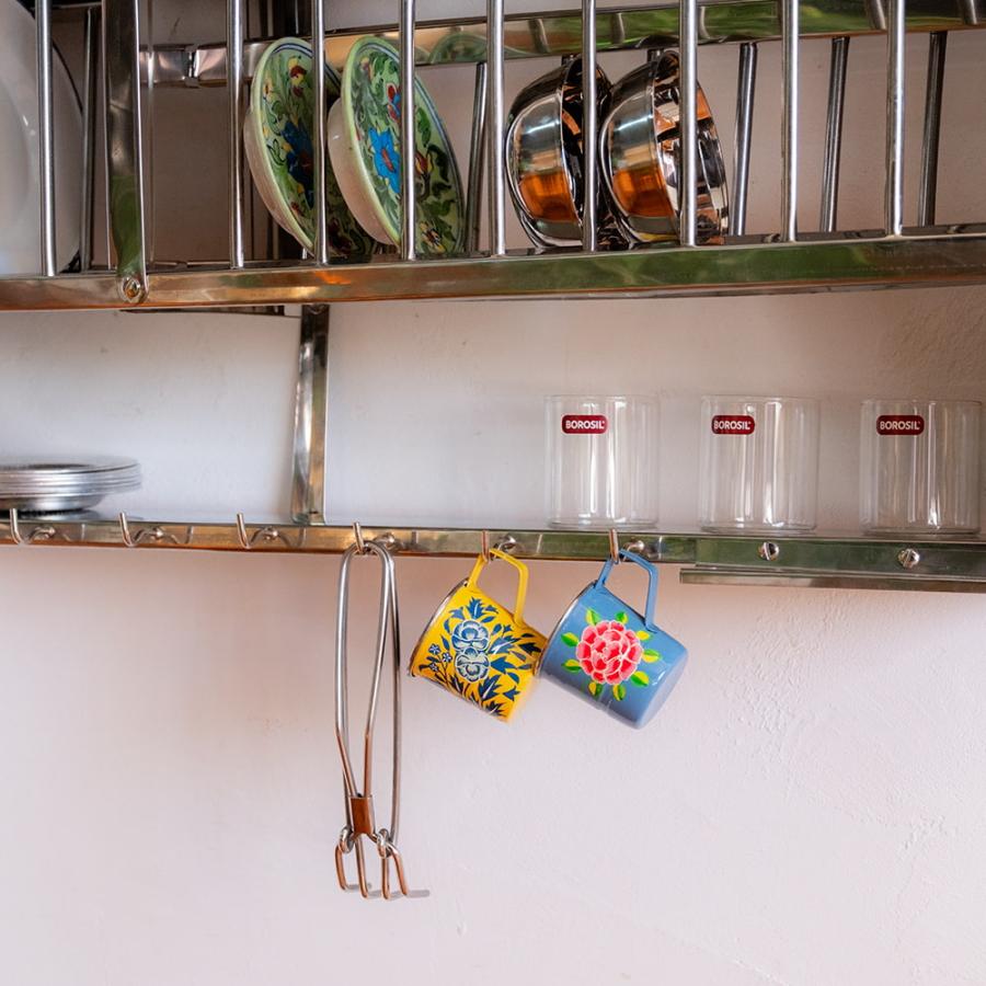 送料無料 インディアンキッチンラック 棚 食器棚 〔約98.5cm*約76cm