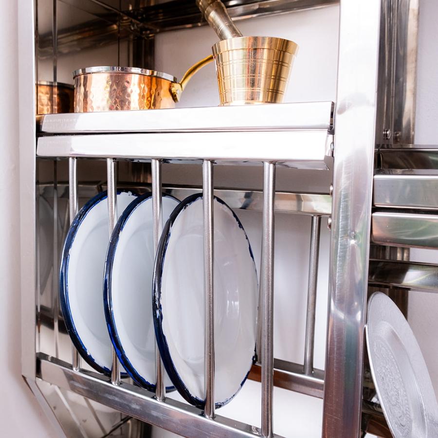 送料無料 インディアンキッチンラック 棚 食器棚 〔約98.5cm*約91cm