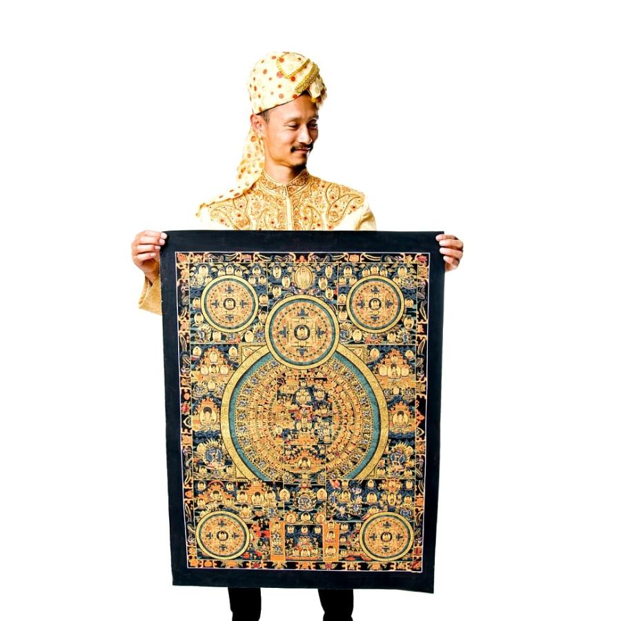 送料無料 タンカ マンダラ 曼荼羅 手描きのタンカ 煌めくタンカ 6