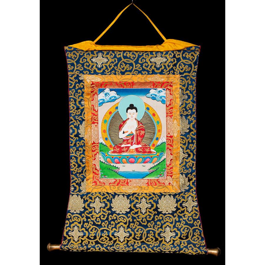 送料無料 タンカ マンダラ 曼荼羅 手描きのタンカ 〔一点物〕装丁付