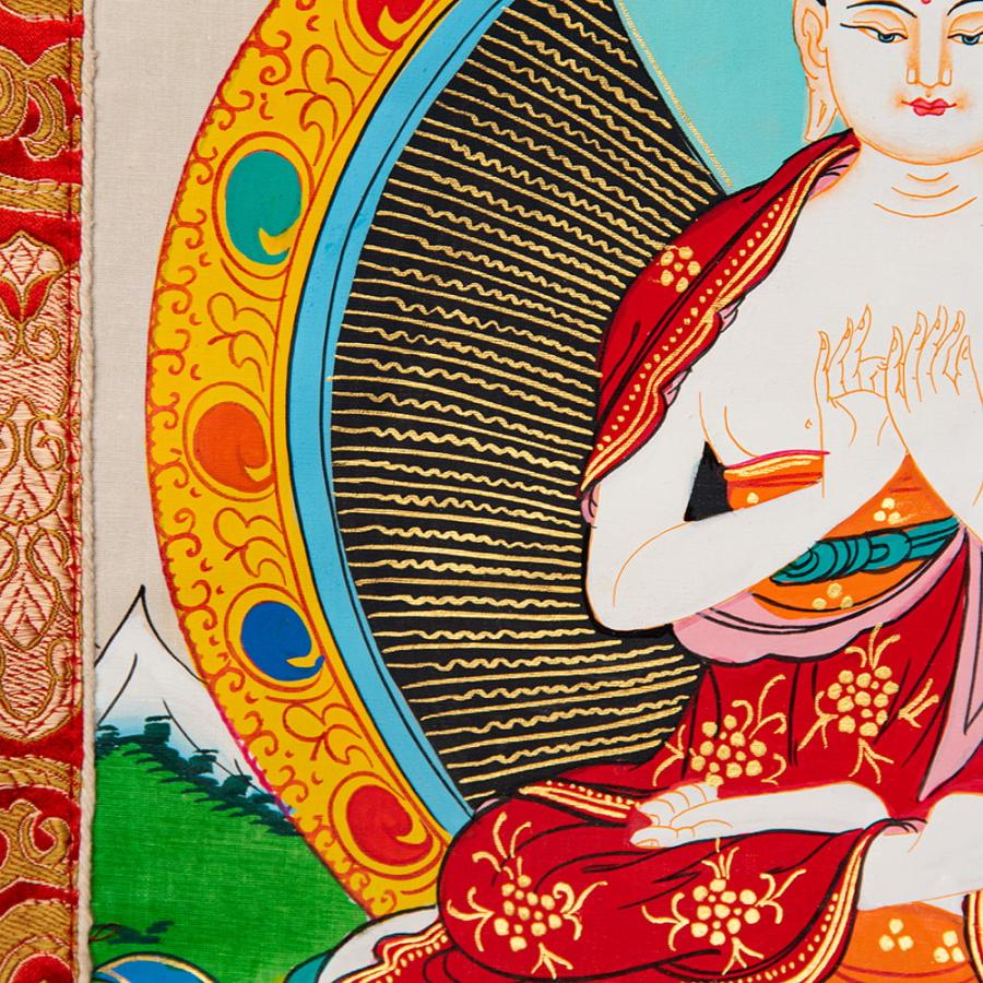 送料無料 タンカ マンダラ 曼荼羅 手描きのタンカ 〔一点物〕装丁付