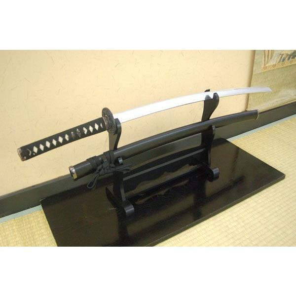 模造刀 アルミ刀身 黒石目 大刀 木製柄 舞台演劇刀 クリーニングクロス