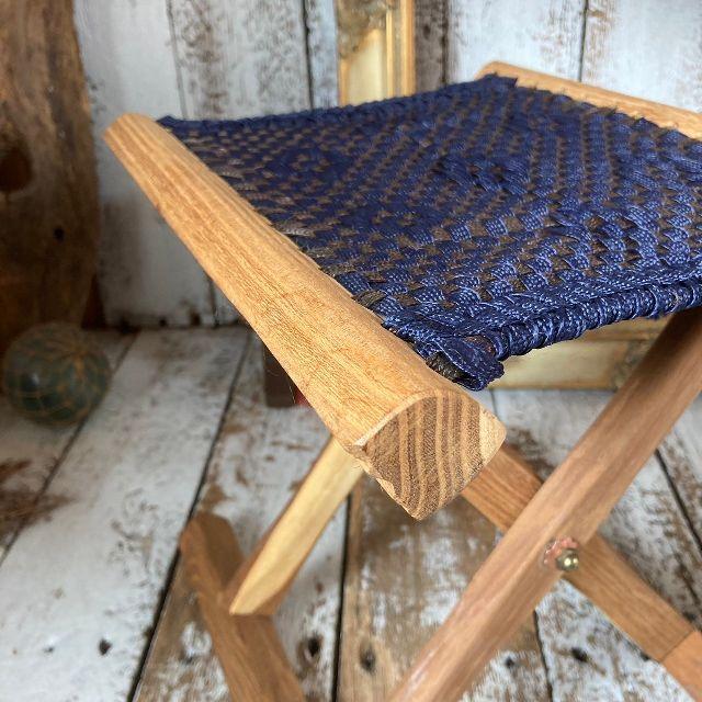 VINTAGE 送料無料 ヴィンテージ 木製 編座 フォールディング チェア
