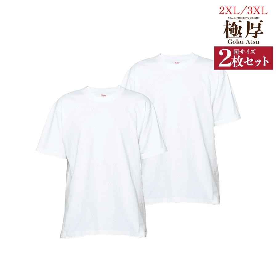 大きいサイズ 白 まとめ買い 2枚セット ティーシャツ 同サイズ メンズ