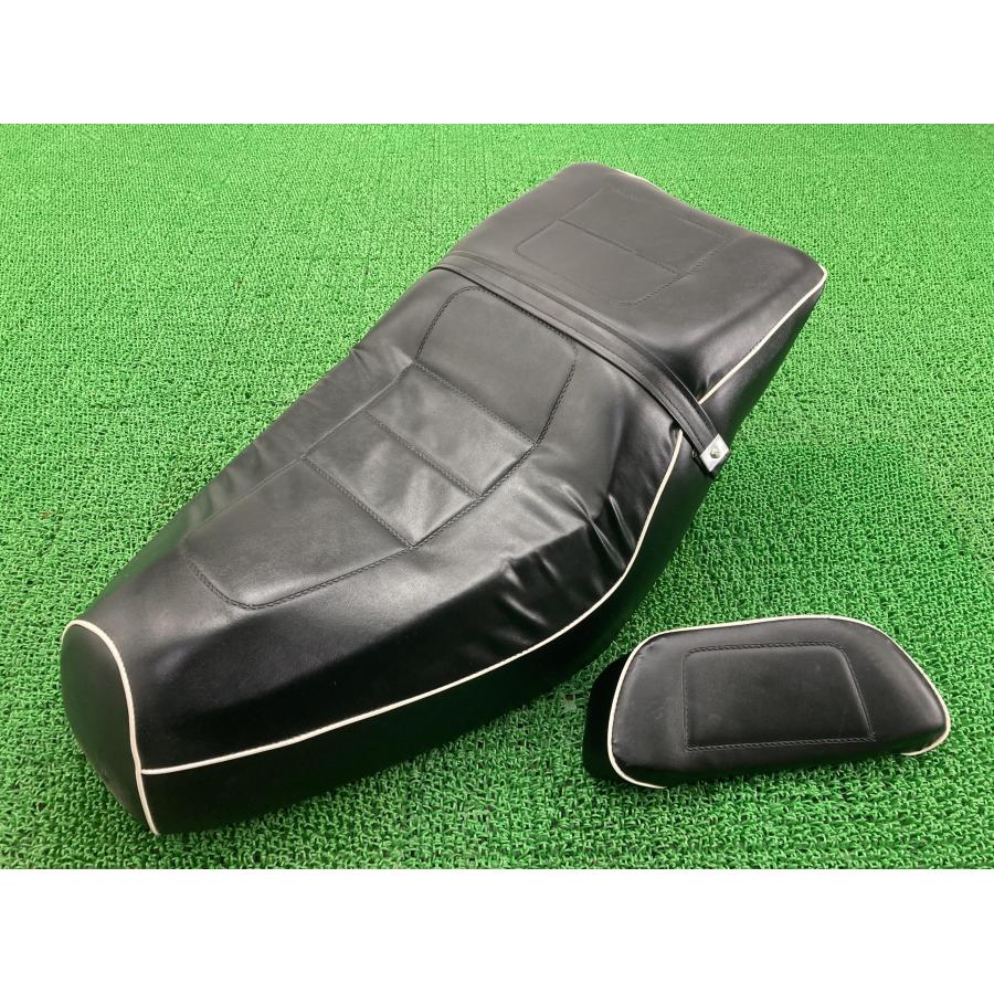 フュージョン シート 社外 中古 バイク 部品 MF02 白パイピング 破れ