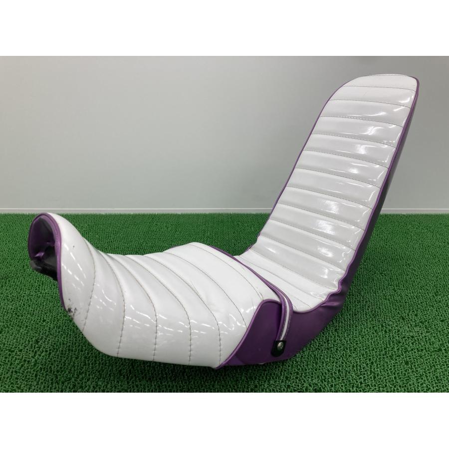 ZRX400 三段シート 社外 中古 ZR400E シートバンド 白エナメル紫