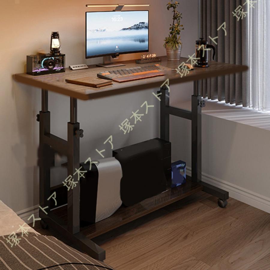 サイドテーブル 昇降式 デスク 簡易デスク コンパクト キャスター付