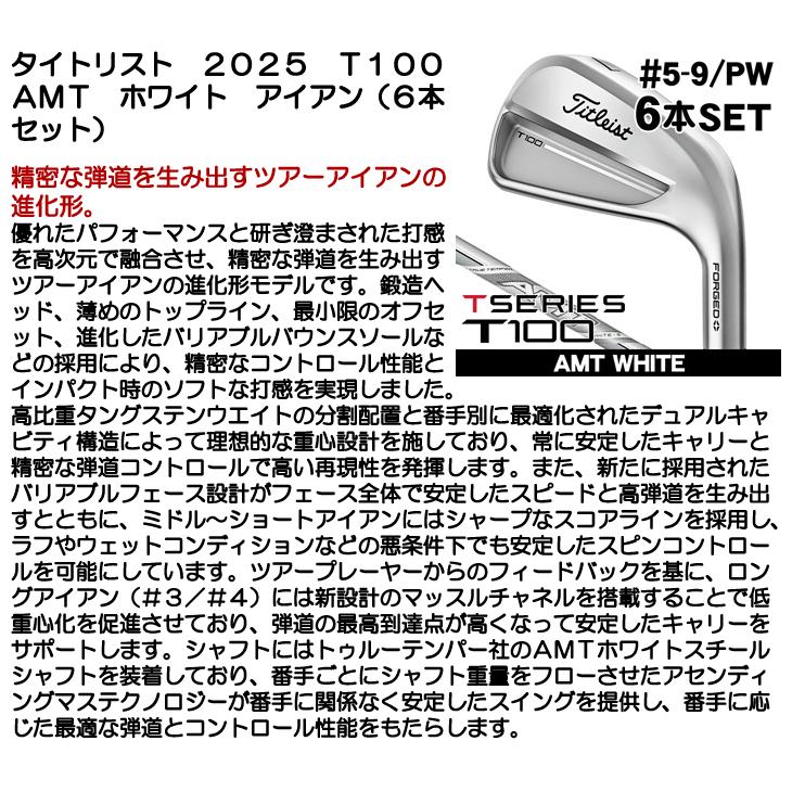Titleist（タイトリスト） 2025 T100 アイアン 6本セット #5,#6,#7,#8