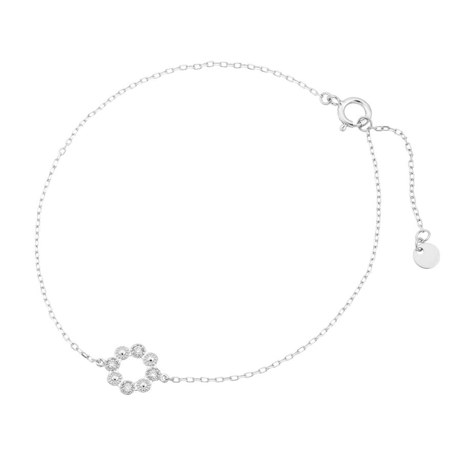 ジュエリーツツミ K10ホワイトゴールドダイヤモンドブレスレット