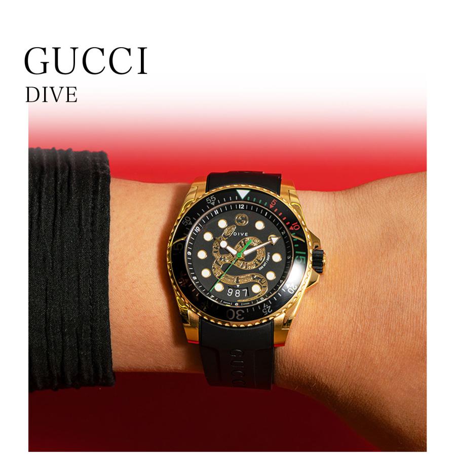 GUCCI（グッチ） メンズ 時計 DIVE ダイブ クォーツ ブラック YA136219