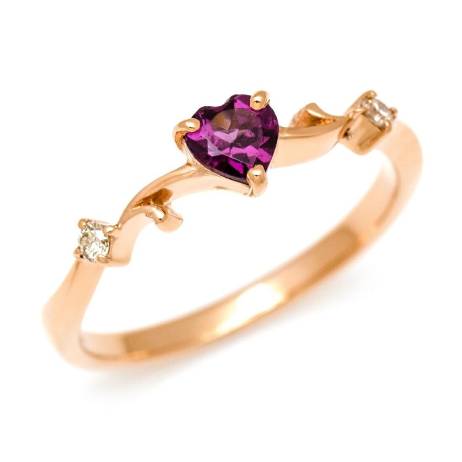 指輪 リング ロードライトガーネット ダイヤモンド ハート arzente