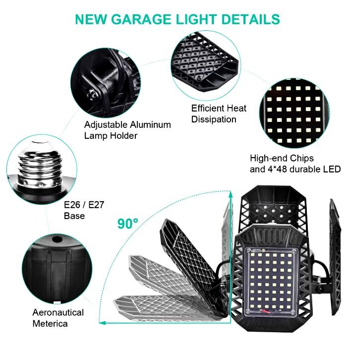 LED ガレージライト 撮影 現場 作業 アウトドア 省エネ 照明 80W 調整