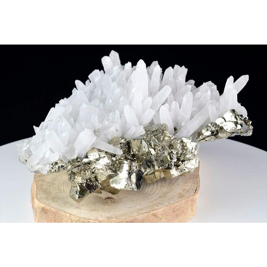 巨大】3kg超 レインボー カラー パイライト 水晶クラスター 共生 台座