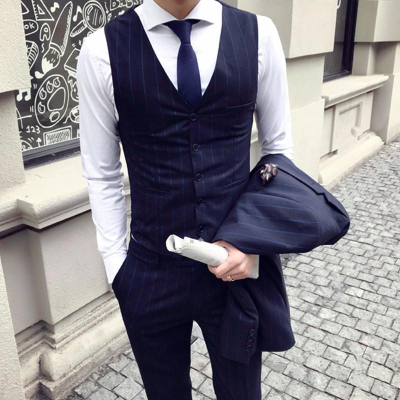 ストライプ スーツ メンズ 3P セットアップ 上下セット 結婚式 衣装