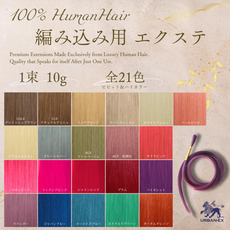 編み込み エクステ 束毛 バルク 約65cm〜70cm 1束10g 編み込み用