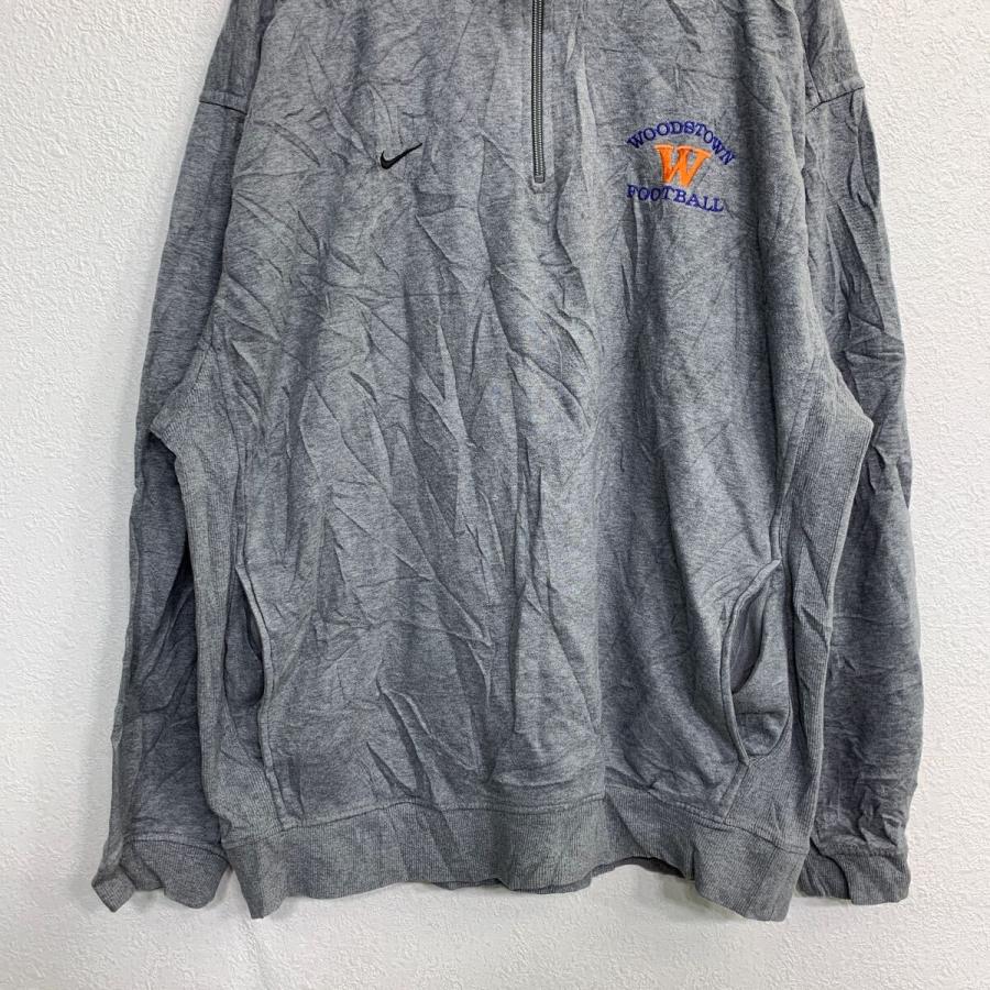 NIKE ロゴ スウェット Lサイズ ナイキ ハーフジップ グレー 古着卸