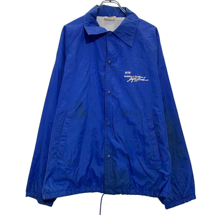 コーチジャケット XL ブルー ホワイト スナップボタン ビッグサイズ