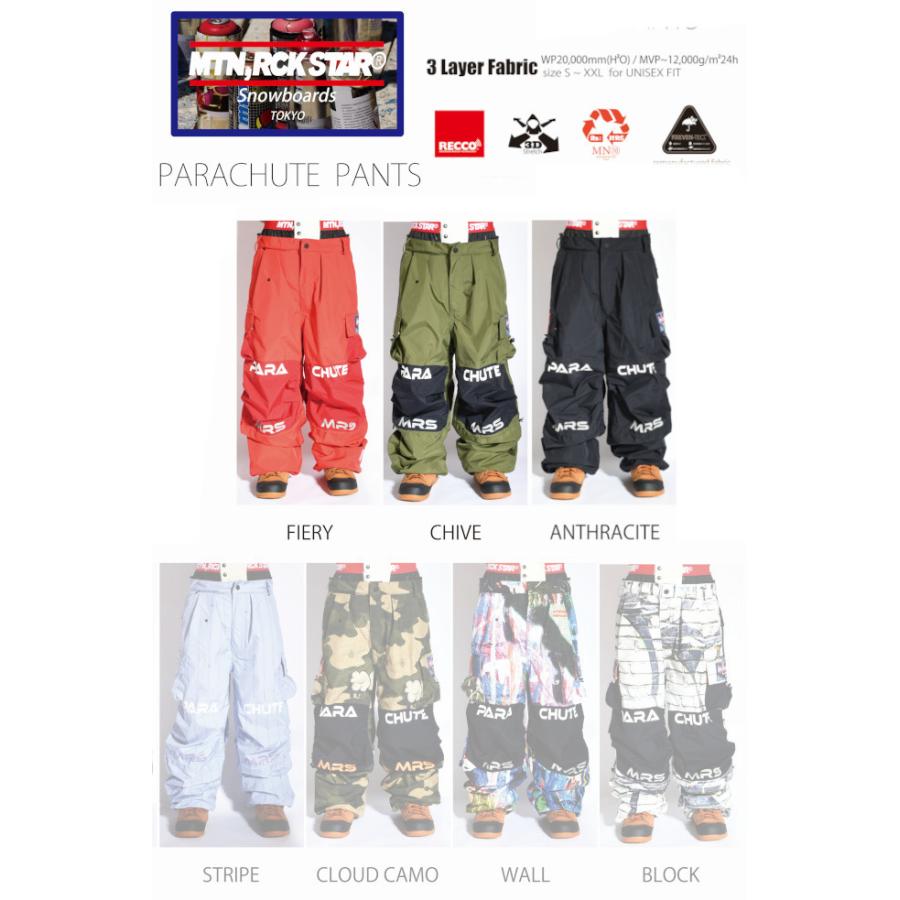 25-26 MTN.ROCK STAR マウンテンロックスター PARACHUTE PANTS FIERY L