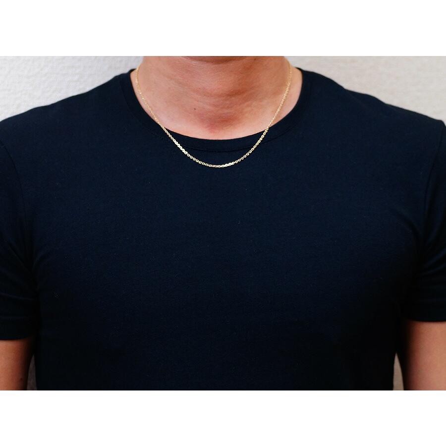K10 イエローゴールド メンズ カット アズキ チェーン 2mm幅 50cm 10