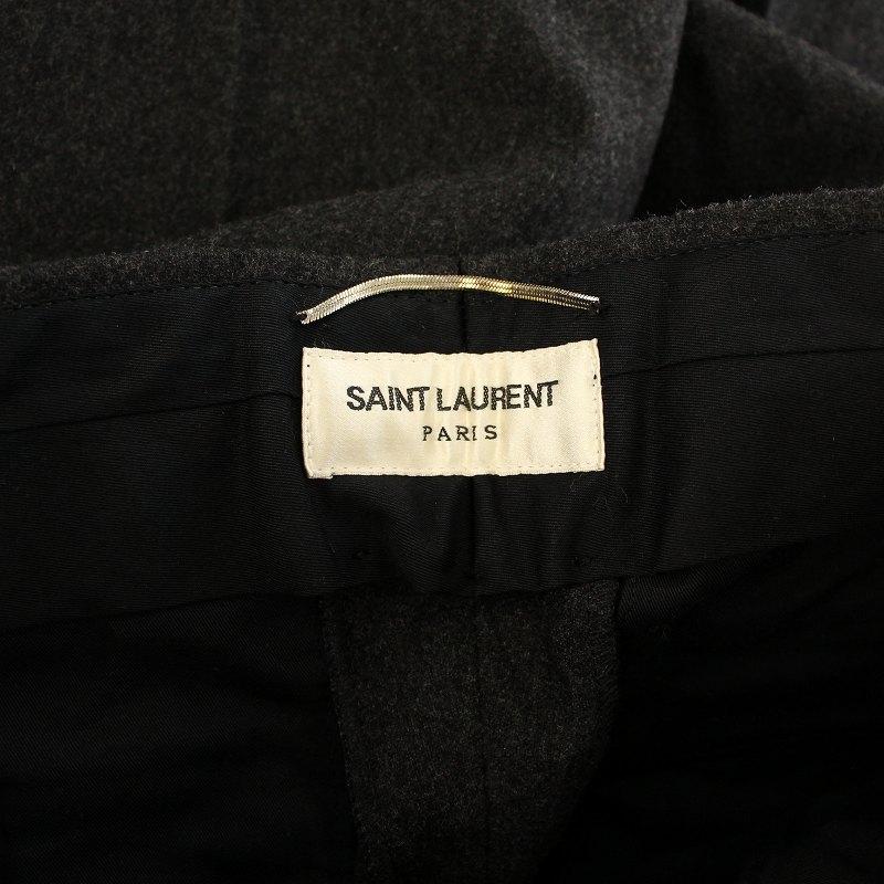 サンローラン パリ ウールスリムスラックス パンツ ジップフライ