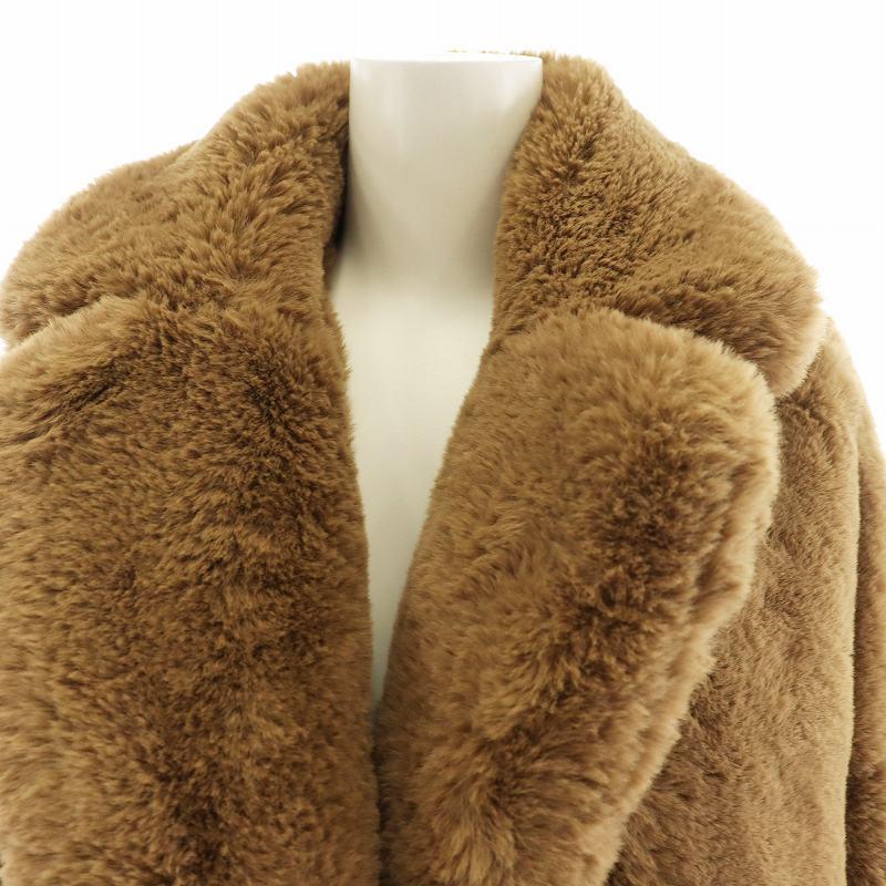 ZARA（ザラ） ボアコート ロング丈 アウター XS 茶 ブラウン