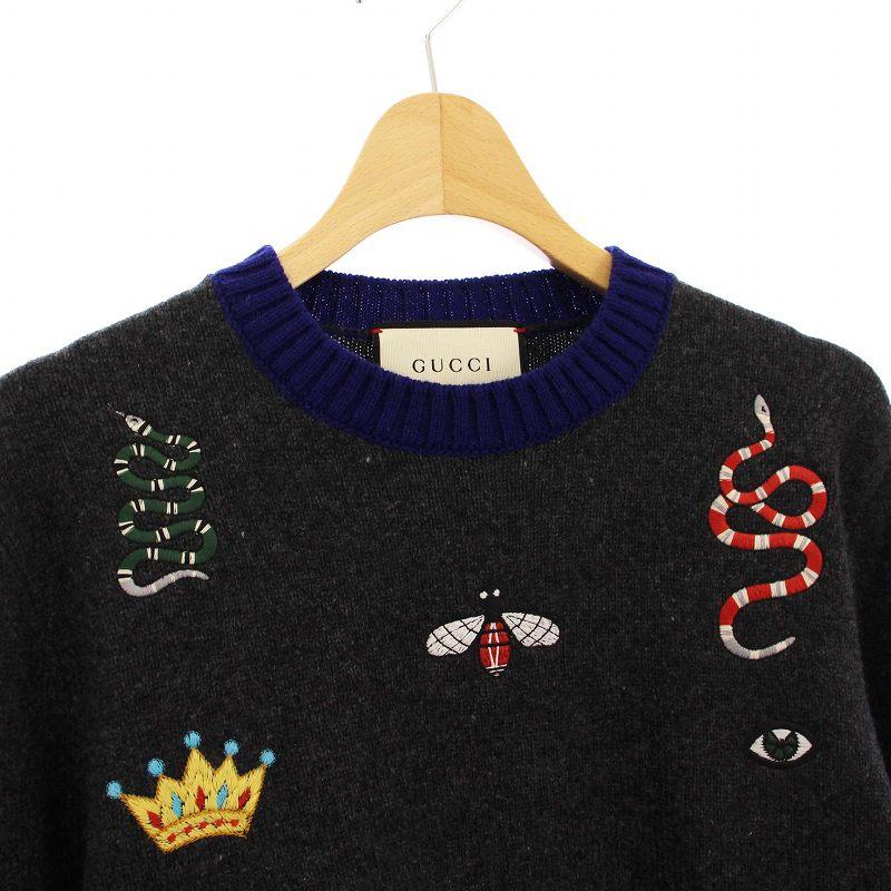 GUCCI（グッチ） エンブロイダリー ニット セーター 長袖 アイコン刺繍