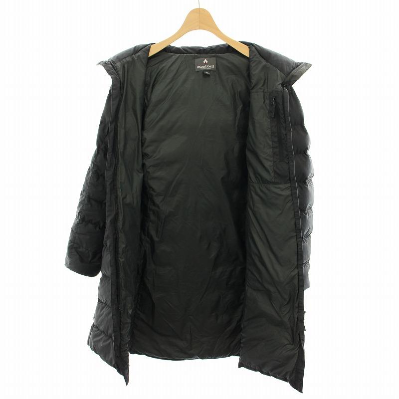 モンベル Montbell トラベルダウンロングコート アウター フード M 黒