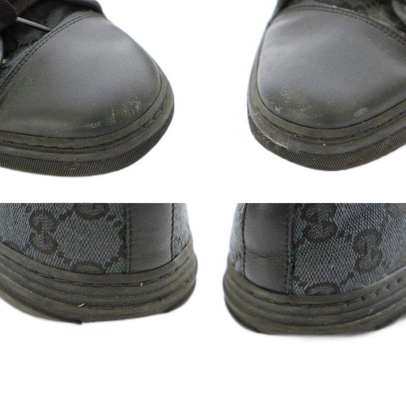 GUCCI（グッチ） スニーカー ローカット GGキャンバス レザー 6.5 黒