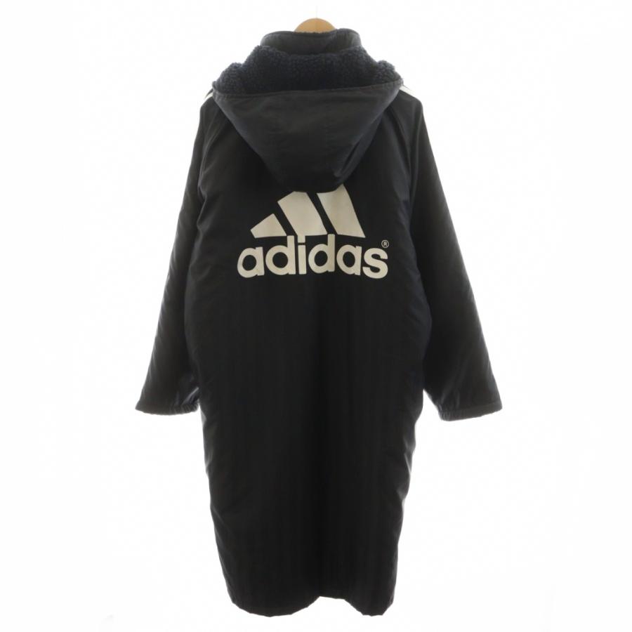 adidas（アディダス） ベンチコート ロング丈 フード ロゴ 刺繍