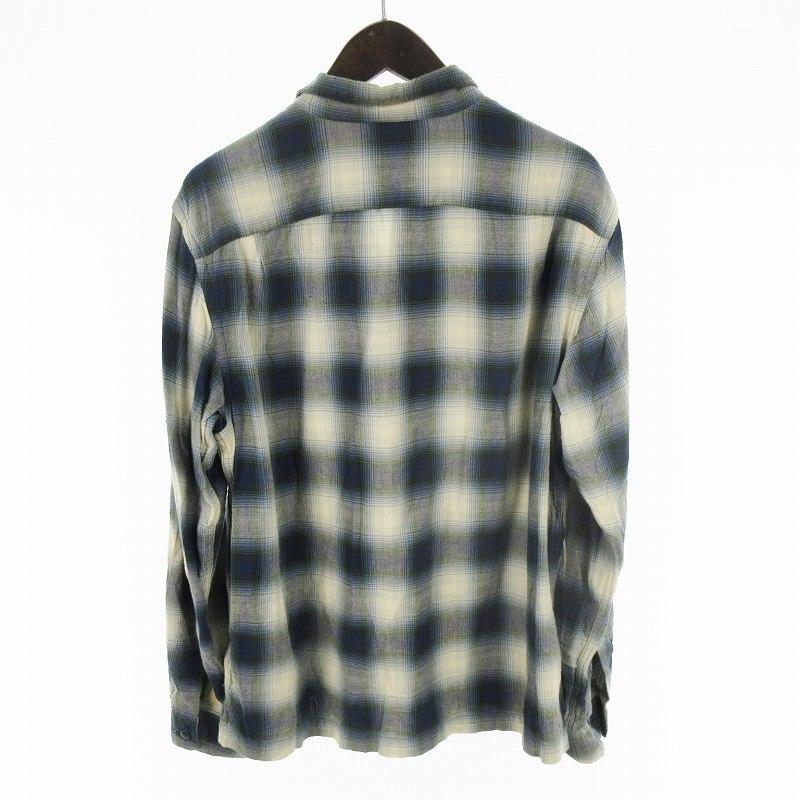 ダブルアールエル RRL シャツ 長袖 オープンカラー オンブレチェック